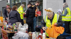 Volunteers busy sorting donations